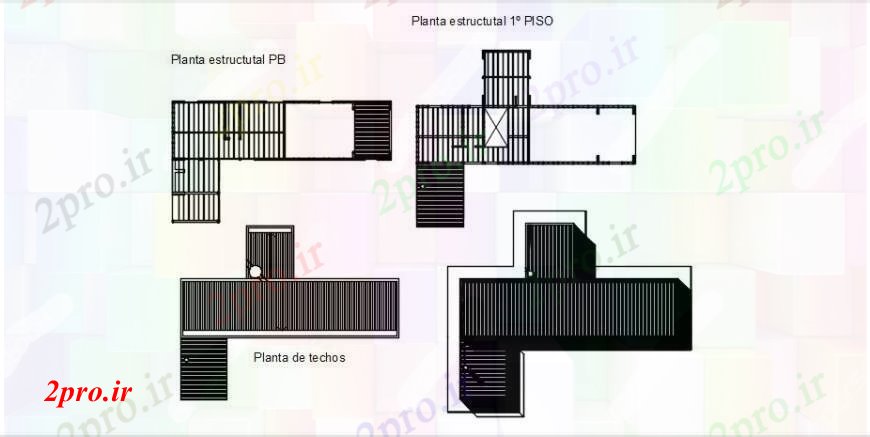 دانلود نقشه قالب اسکلت فلزی سازه های فلزی سقف طرحی پوشش طراحی جزئیات برای خانه 19 در 34 متر (کد104317)