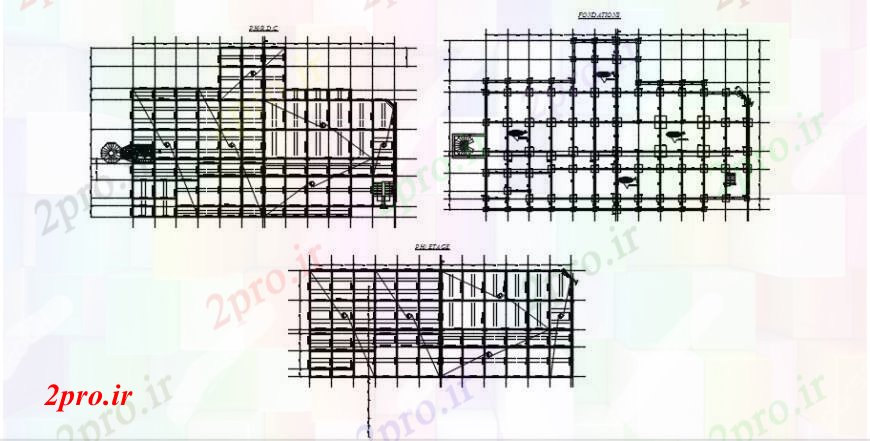 دانلود نقشه طراحی جزئیات ساختار طرحی بنیاد و ساختار پوشش جزئیات برای هتل ساخت (کد104324)