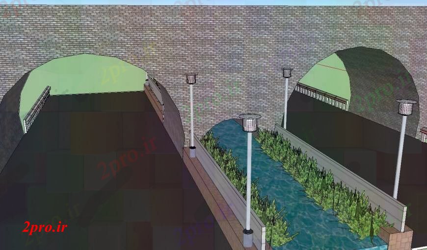 دانلود نقشه جزئیات ساخت پل مدل تریدی از زیر  پل SKP (کد104326)