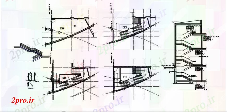 دانلود نقشه جزئیات پله و راه پله   راه پله از سه دان بخش محل باشگاه وانجمن و ساختار جزئیات (کد104365)