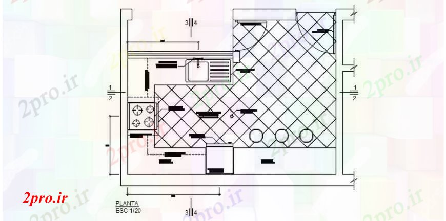 دانلود نقشه آشپزخانه خانه مدل آشپزخانه طراحی های (کد104412)