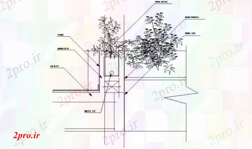 دانلود نقشه درختان و گیاهان محوطه سازی واحدهای طراحی  دو بعدی  (کد104431)