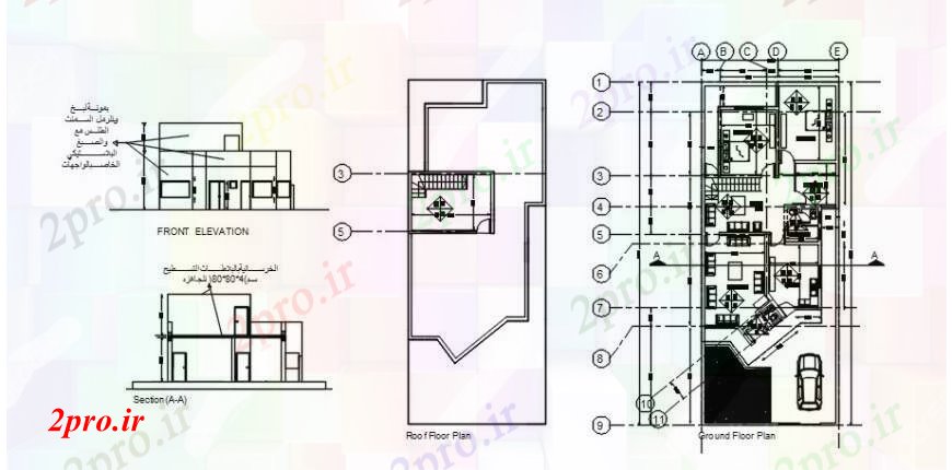 دانلود نقشه مسکونی  ، ویلایی ، آپارتمان  نقشه های دو بعدی  از نما طرحی آپارتمان   و بخش اتوکد   (کد104446)