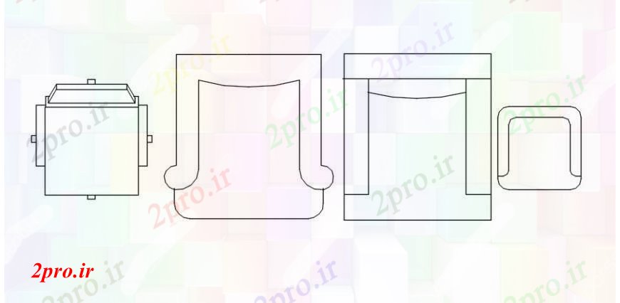 دانلود نقشه بلوک مبلمان  بلوک های مبلمان طراحی های صندلی دو بعدی     (کد104447)