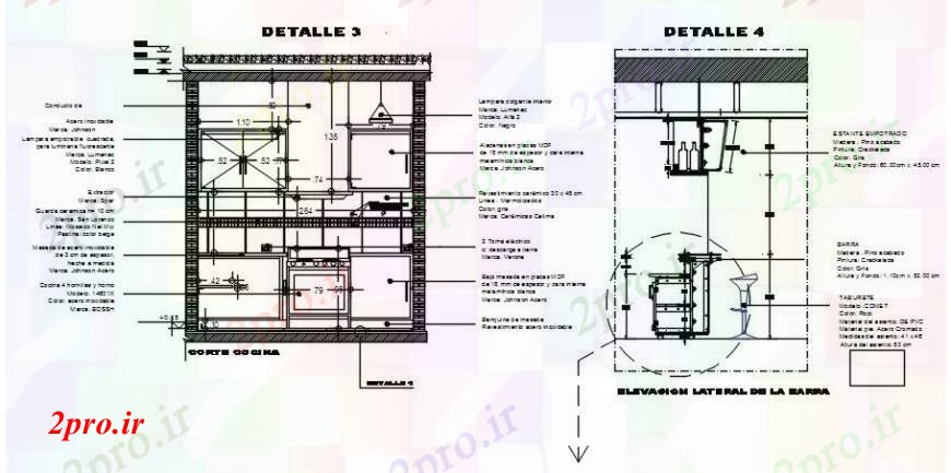 دانلود نقشه جزئیات طراحی ساخت آشپزخانه جلوی آشپزخانه و سمت بخش سازنده طراحی جزئیات  (کد104454)