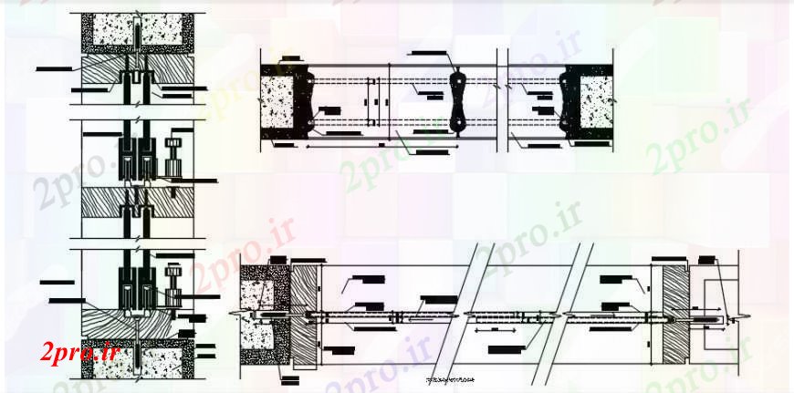 دانلود نقشه جزئیات طراحی در و پنجره  قاب پنجره و اقتران با نصب و راه اندازی طراحی جزئیات  (کد104459)