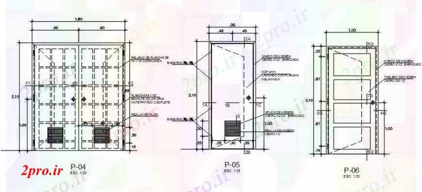 دانلود نقشه جزئیات طراحی در و پنجره  تنها و دو درب نماات و نصب و راه اندازی طراحی جزئیات  (کد104474)