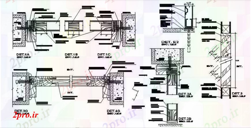 دانلود نقشه جزئیات طراحی در و پنجره  فریم درب های چوبی و طراحی نصب و راه اندازی جزئیات  (کد104478)