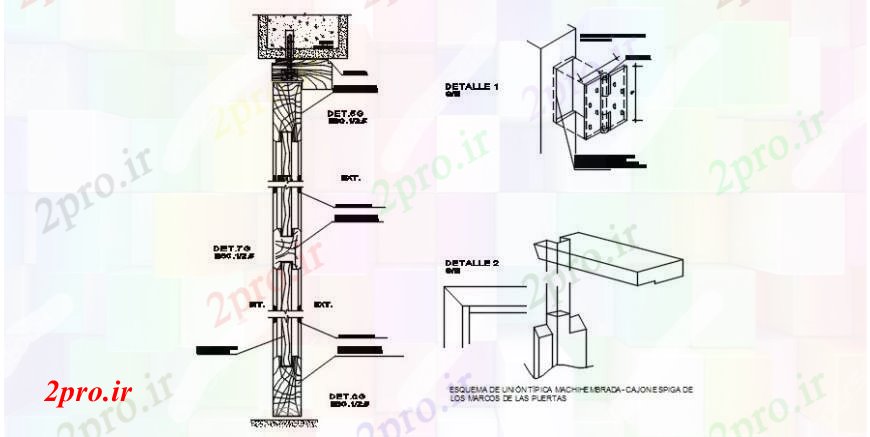 دانلود نقشه جزئیات طراحی در و پنجره  فریم درب تک درب و نصب و راه اندازی جزئیات (کد104479)