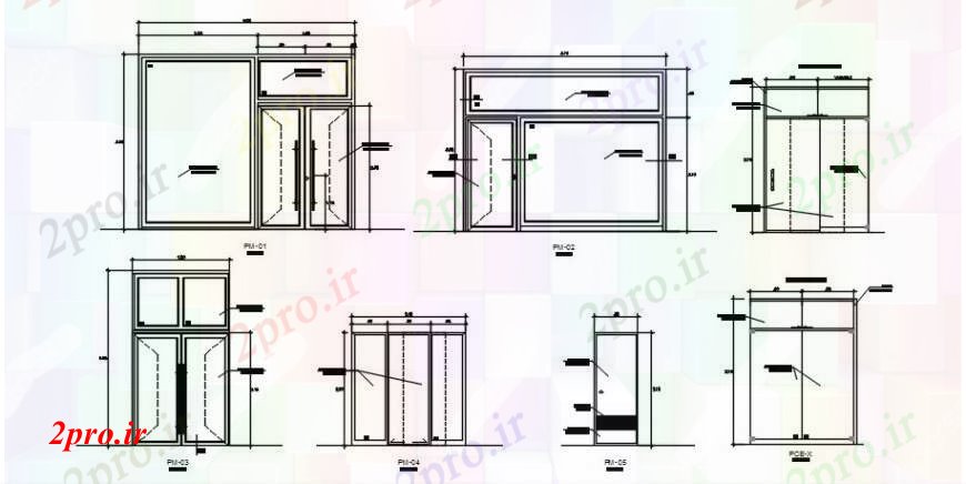 دانلود نقشه جزئیات طراحی در و پنجره  درب های چوبی چند نما طراحی جزئیات  (کد104480)