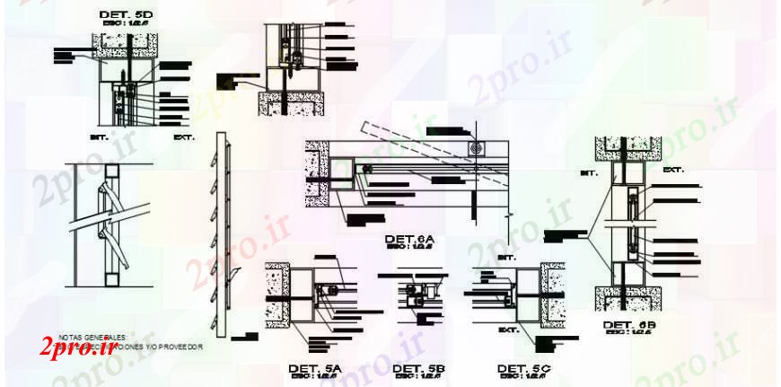 دانلود نقشه جزئیات طراحی در و پنجره  بخش فریم درب، کوپلینگ و نصب و راه اندازی طراحی جزئیات  (کد104486)