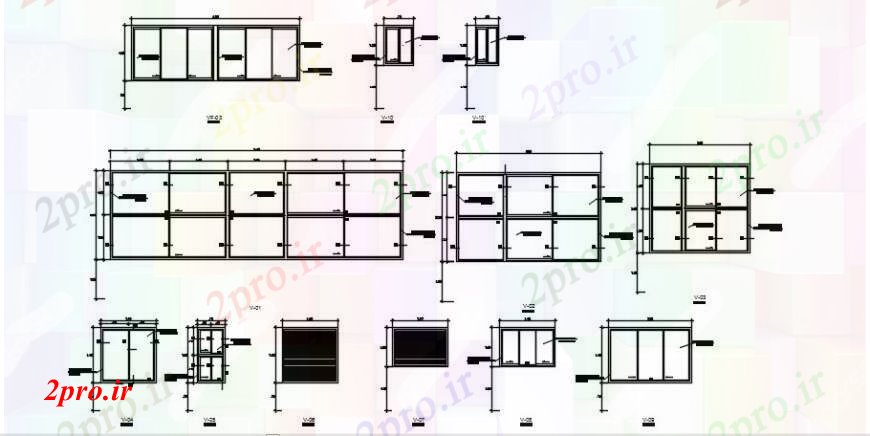 دانلود نقشه جزئیات طراحی در و پنجره  مشترک و کشویی نما پنجره ها و نصب و راه اندازی جزئیات (کد104487)