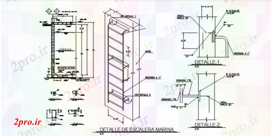 دانلود نقشه جزئیات پله و راه پله   راه پله PF بخش اتاق ماشین و ساخت و ساز جزئیات (کد104560)