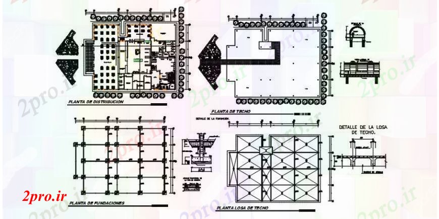 دانلود نقشه بیمارستان - درمانگاه - کلینیک محلی طرحی توزیع بیمارستان، طرحی پایه، نقشه پوشش سقف و ساختار جزئیات 40 در 50 متر (کد104575)