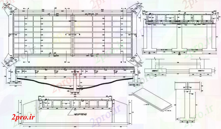 دانلود نقشه جزئیات ساخت پل بخش پل فضایی، طرحی جلد و ساختار سازنده جزئیات (کد104593)