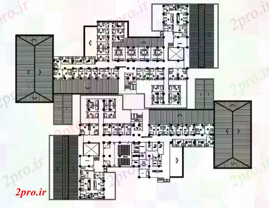 دانلود نقشه بیمارستان -  درمانگاه -  کلینیک بیمارستان منطقه طبقه همکف طرح (کد104626)