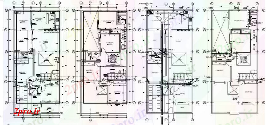 دانلود نقشه مسکونی  ، ویلایی ، آپارتمان  سه دان خانه طبقه توزیع طراحی جزئیات (کد104638)