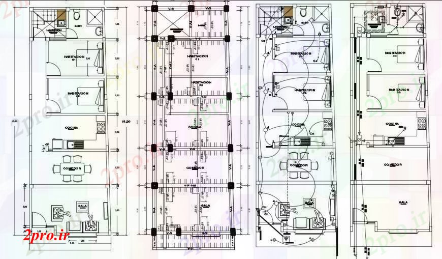 دانلود نقشه مسکونی  ، ویلایی ، آپارتمان  خانواده تنها طراحی خانه، نصب و راه اندازی الکتریکی و ساختار جزئیات (کد104659)