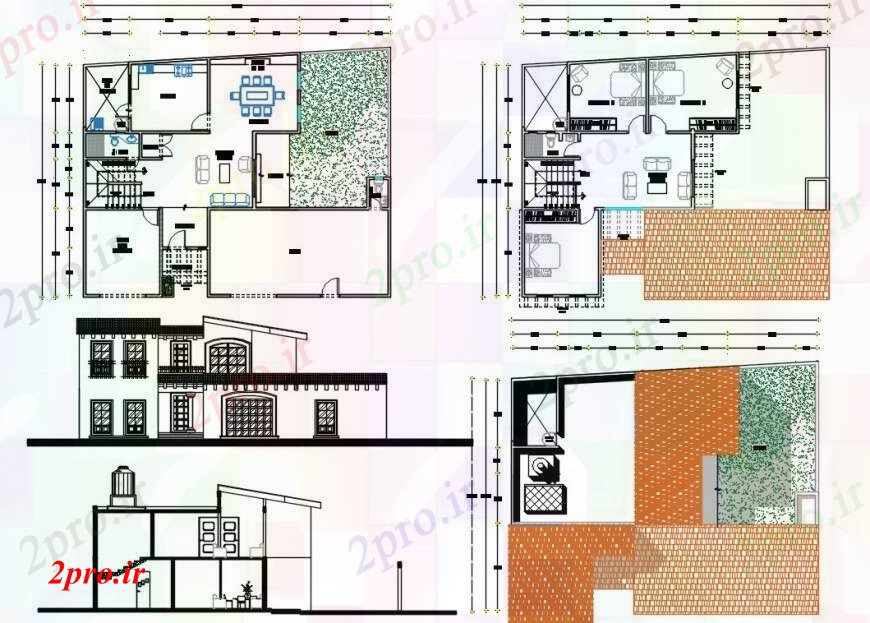 دانلود نقشه مسکونی  ، ویلایی ، آپارتمان  مدرن پروژه خانه   جزئیات (کد104754)