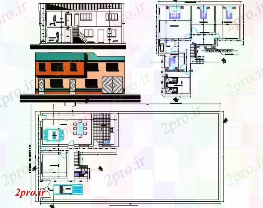 دانلود نقشه مسکونی  ، ویلایی ، آپارتمان  دان پروژه خانه جزئیات (کد104757)