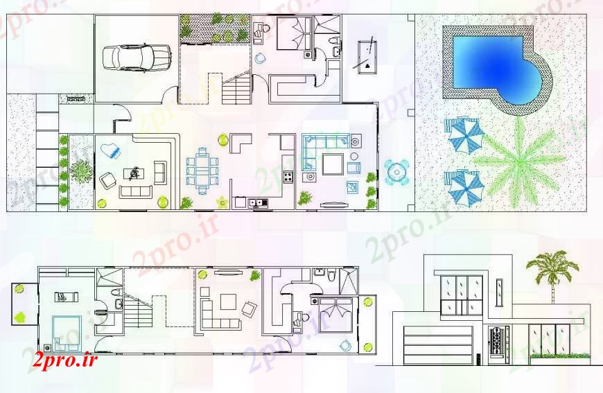 دانلود نقشه مسکونی  ، ویلایی ، آپارتمان  اقامت با   جزئیات (کد104777)