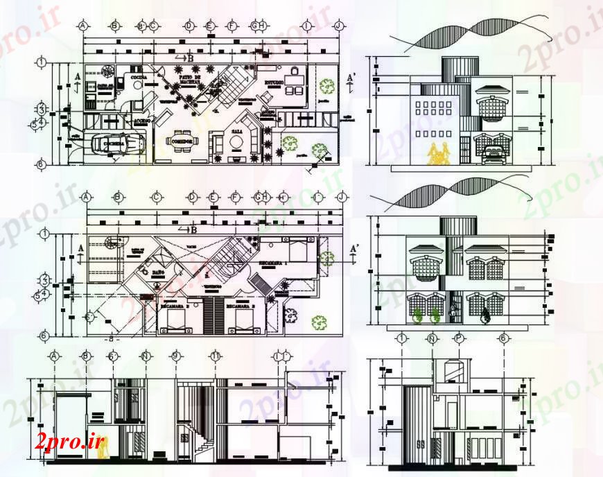 دانلود نقشه مسکونی  ، ویلایی ، آپارتمان   خانه اقامت مدرن طراحی (کد104779)