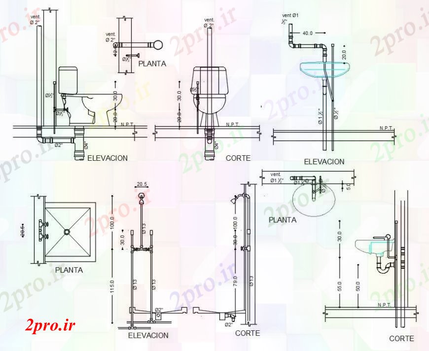 دانلود نقشه مسکونی  ، ویلایی ، آپارتمان  نصب و راه اندازی سرویس بهداشتی   جزئیات (کد104784)