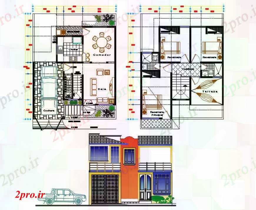 دانلود نقشه مسکونی  ، ویلایی ، آپارتمان  پروژه ویلا مدرن   جزئیات (کد104785)