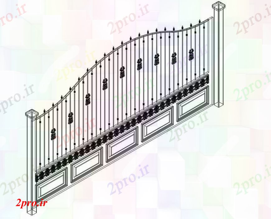 دانلود نقشه جزئیات طراحی در و پنجره  ورود جعلی دروازه  نما طراحی جزئیات (کد104804)