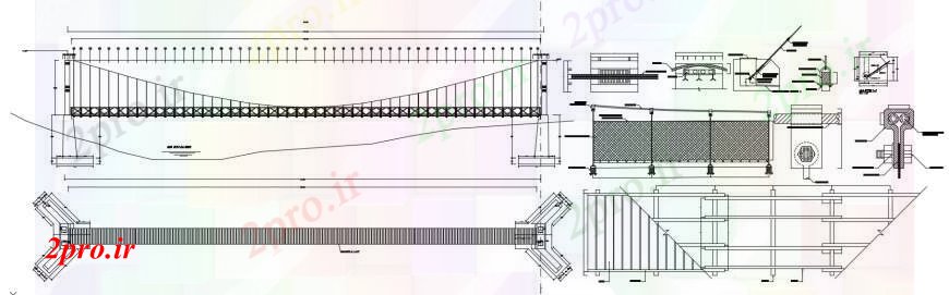 دانلود نقشه جزئیات ساخت پل حلق آویز پل هر دو بخش طرفه و ساخت و ساز طراحی جزئیات  (کد104807)