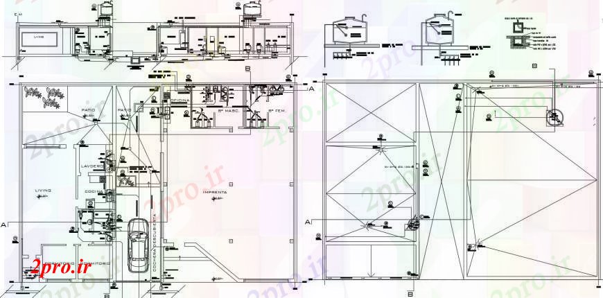 دانلود نقشه حمام مستر بخش نصب و راه اندازی لوله کشی و سیستم هیدرولیک جزئیات برای خانه (کد104810)