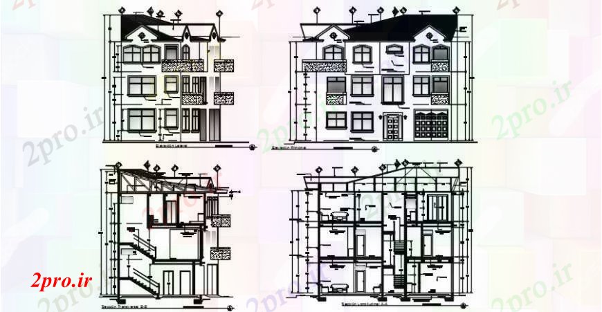 دانلود نقشه مسکونی  ، ویلایی ، آپارتمان   د طراحی آپارتمان   سه سطح  بخش خودکار  (کد104822)