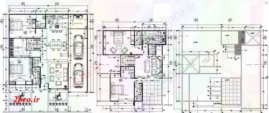 دانلود نقشه مسکونی  ، ویلایی ، آپارتمان  زمین، برای اولین بار و تراس طرحی طبقه طراحی جزئیات از خانه (کد104837)