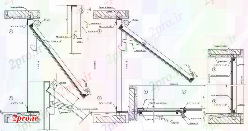 دانلود نقشه جزئیات طراحی در و پنجره  تنها پنجره خانه نما و نصب و راه اندازی طراحی جزئیات  (کد104845)