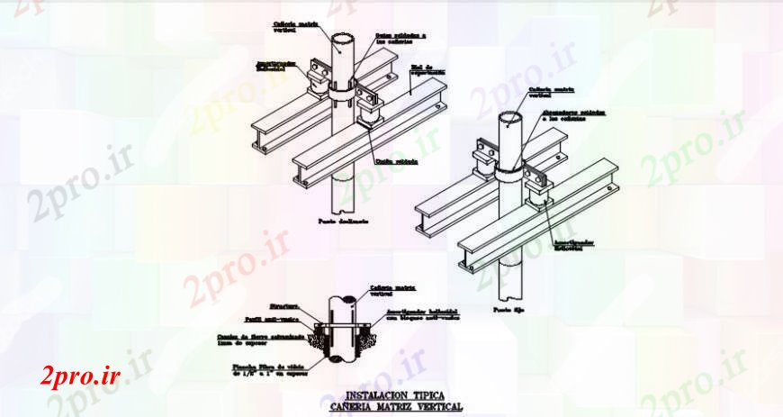 دانلود نقشه جزئیات لوله کشی آب ساختار مفاصل مخزن و ساخت و ساز لوله کشی جزئیات (کد104871)