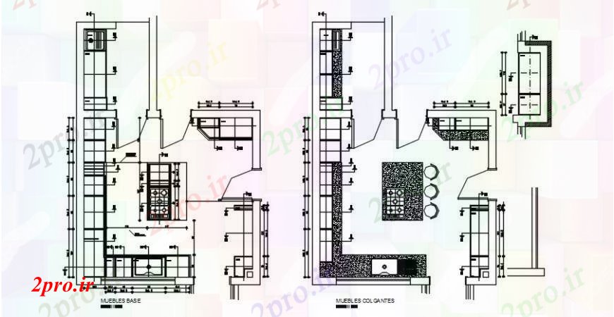 دانلود نقشه آشپزخانه طراحیاز کف آشپزخانه کف  طرحی خودکار  (کد104927)