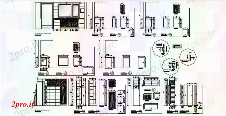 دانلود نقشه طراحی مبلمان آشپزخانه  د طراحی از آشپزخانه درب   خودرو (کد104929)