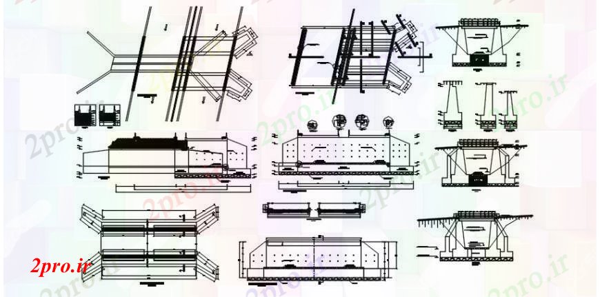 دانلود نقشه جزئیات ساخت پل جزئیات دو بعدی  طراحی از پل  بلوک ساخت و ساز  اتوکد (کد105030)