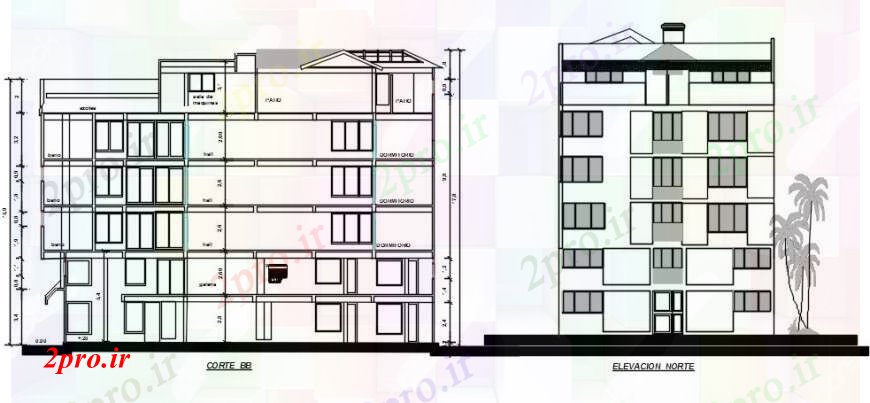 دانلود نقشه مسکونی  ، ویلایی ، آپارتمان  د طراحی  از طرحی ساختمان نما 2 قسمت بیرونی   خودرو (کد105036)