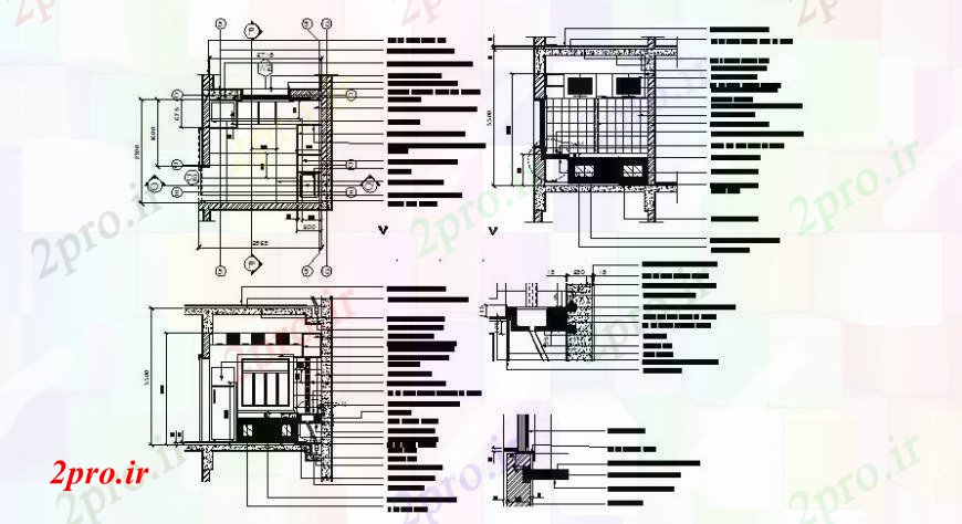 دانلود نقشه جزئیات طراحی ساخت آشپزخانه آشپزخانه سایبان منطقه جزئیات طرحی  دو بعدی  و بخش   اتوکد (کد105066)