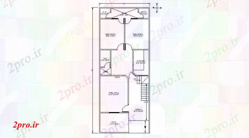 دانلود نقشه مسکونی  ، ویلایی ، آپارتمان  دو طراحی خانه BHK  دو بعدی  جزئیات طراحی کار در   اتوکد (کد105075)