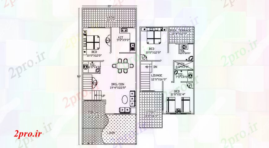 دانلود نقشه مسکونی  ، ویلایی ، آپارتمان  طرحی کار دو بعدی  آپارتمان   مسکن به   (کد105081)