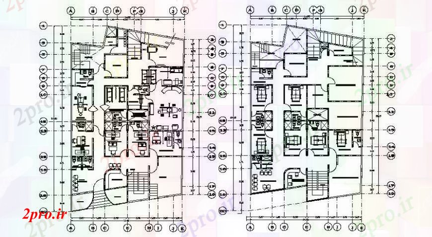 دانلود نقشه بیمارستان - درمانگاه - کلینیک طراحی ساختمان بیمارستان دو بعدی کف طراحی اتوکد 14 در 24 متر (کد105085)