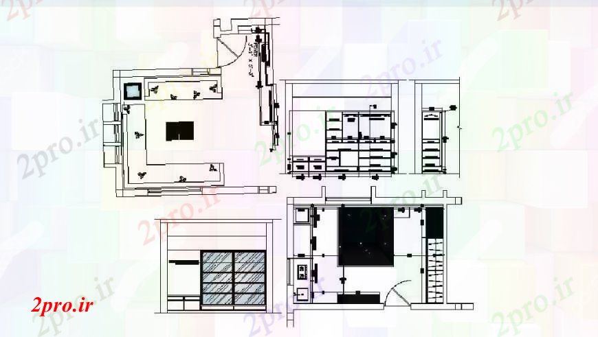 دانلود نقشه اتاق نشیمن  ، حال ، پذیرایی اتاق نشیمن و اتاق خواب طرحی خانه و مبلمان طراحی جزئیات  (کد105093)
