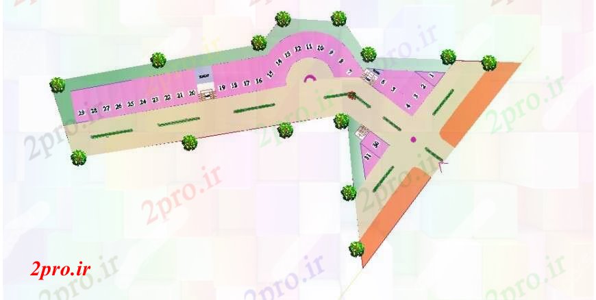 دانلود نقشه جزئیات پروژه های معماری عمومی چند خانه های مسکونی سایت پلان و محوطه سازی ساختار جزئیات (کد105106)