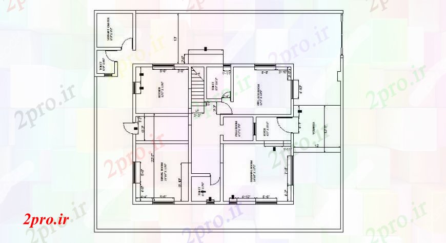 دانلود نقشه مسکونی ، ویلایی ، آپارتمان پلان کف واحدهای مسکونی طرحی بندی 42 در 48 متر (کد105111)