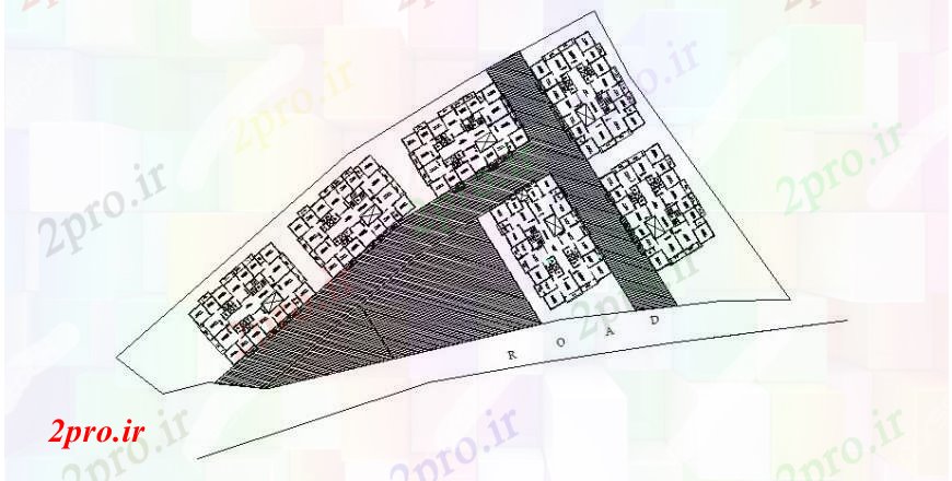 دانلود نقشه مسکونی  ، ویلایی ، آپارتمان  طراحی سایت، طرحی خانه و جزئیات توطئه ها، خانه های متعدد  (کد105113)