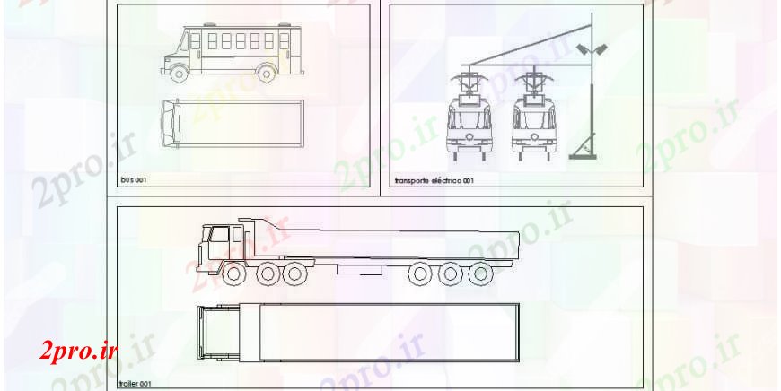 دانلود نقشه بلوک های حمل و نقل سنگین پویا و کامیون سازنده  (کد105162)