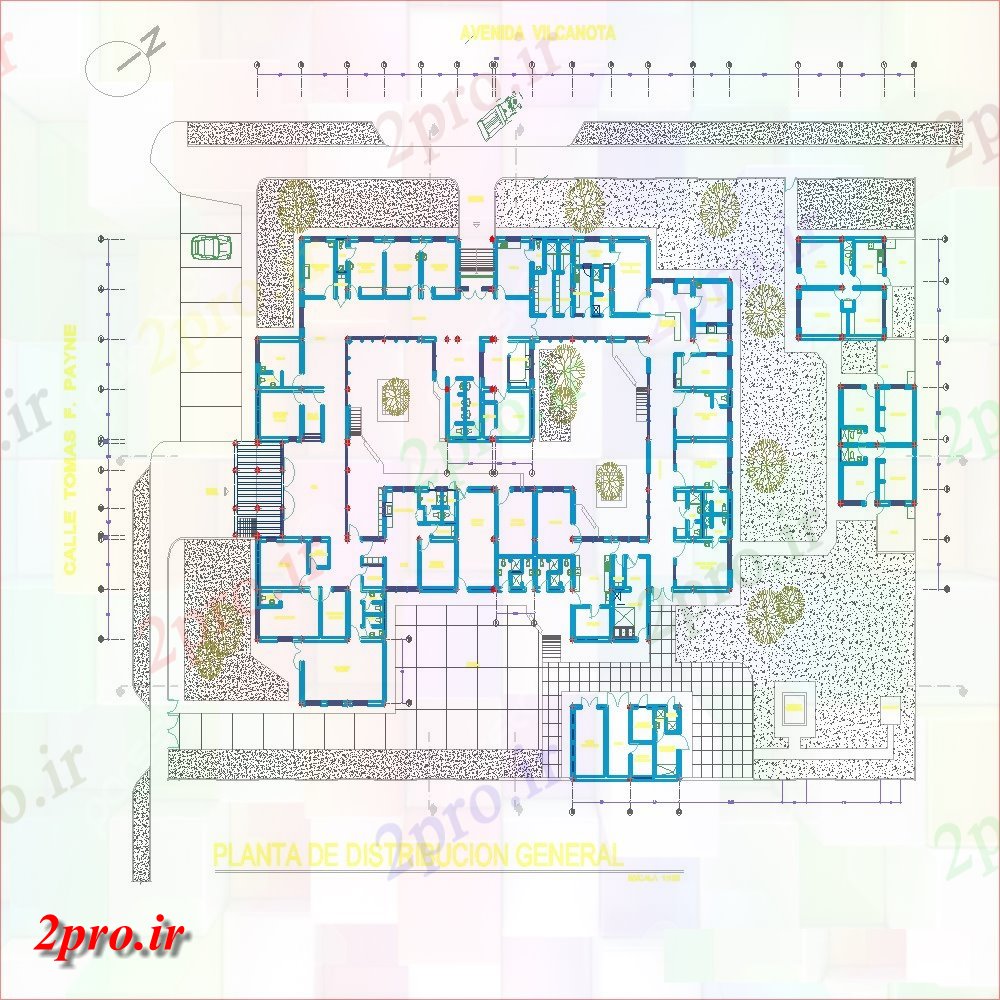 دانلود نقشه بیمارستان - درمانگاه - کلینیک طرحی کلی مرکز بهداشت 41 در 72 متر (کد105197)