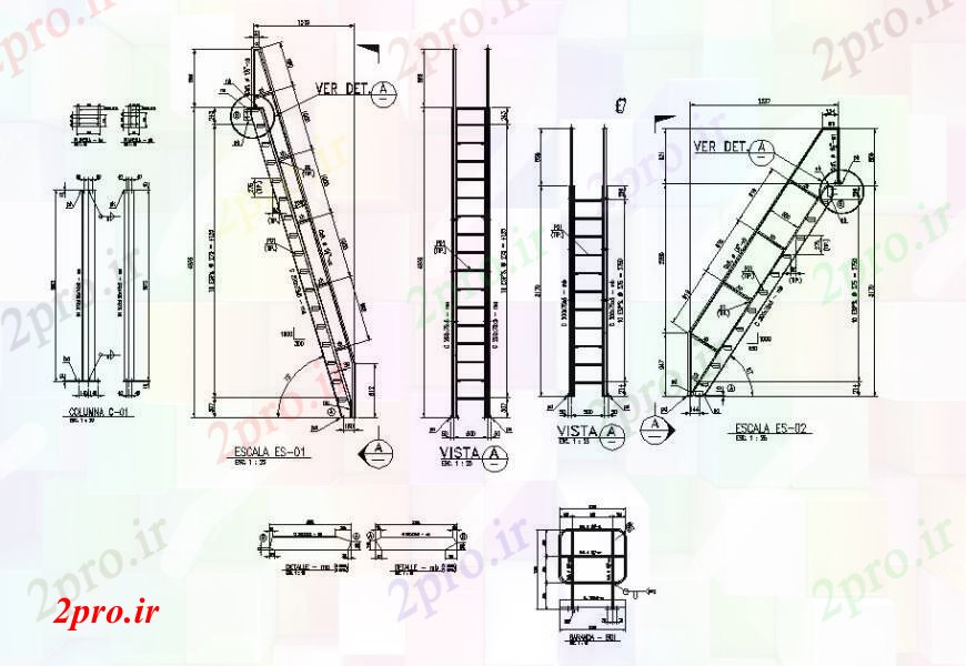 دانلود نقشه طراحی جزئیات ساختار طراحی پله برقی قاب ساختار پروژه ساخت و ساز (کد105235)